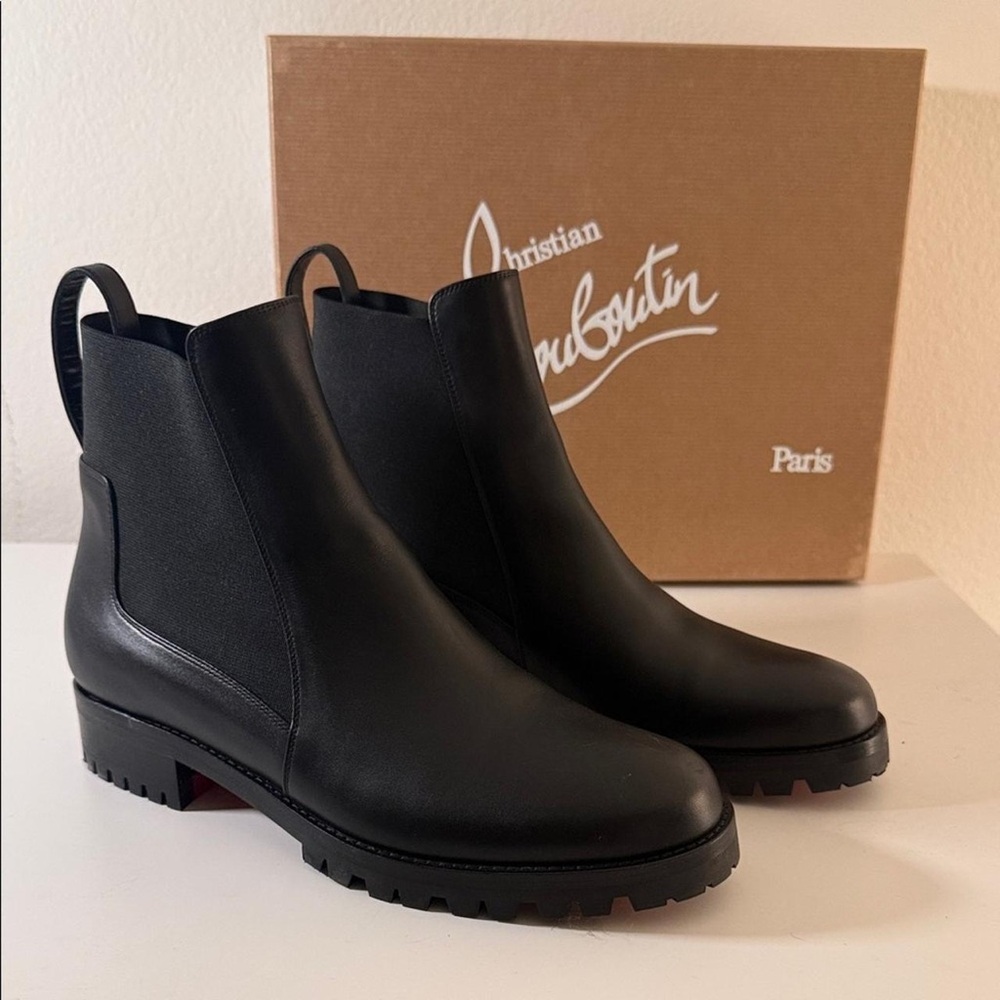 Leather Chelsea Booties with Lug Sole